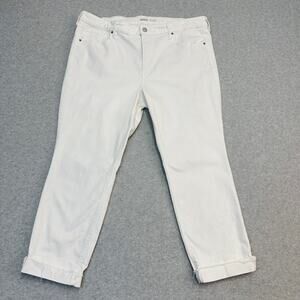 Old Navy Jeans WMNS 20 White Calla Lily High Rise Power Straight Stretch Cuffed